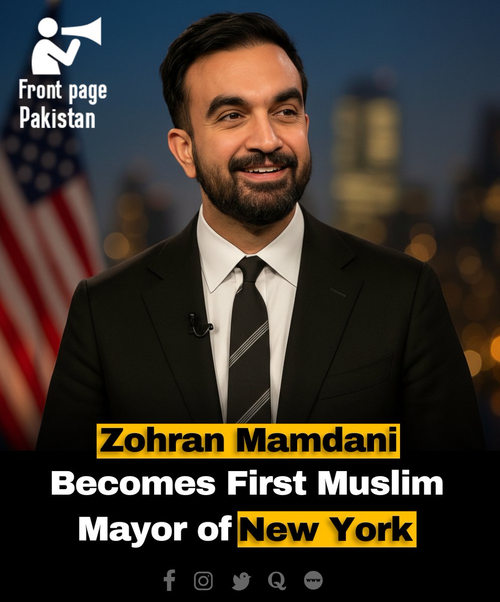 FrontPak9's tweet image. Zohran, Mamdani, a 34-year-old, democratic, socialist, has won, the New, York, City, mayoral, race, defeating, former, governor, Andrew, Cuomo, and Curtis, Sliwa.

#FirstMuslim #ZohranMamdani #MAYOR #muslim #history #ideological #victory