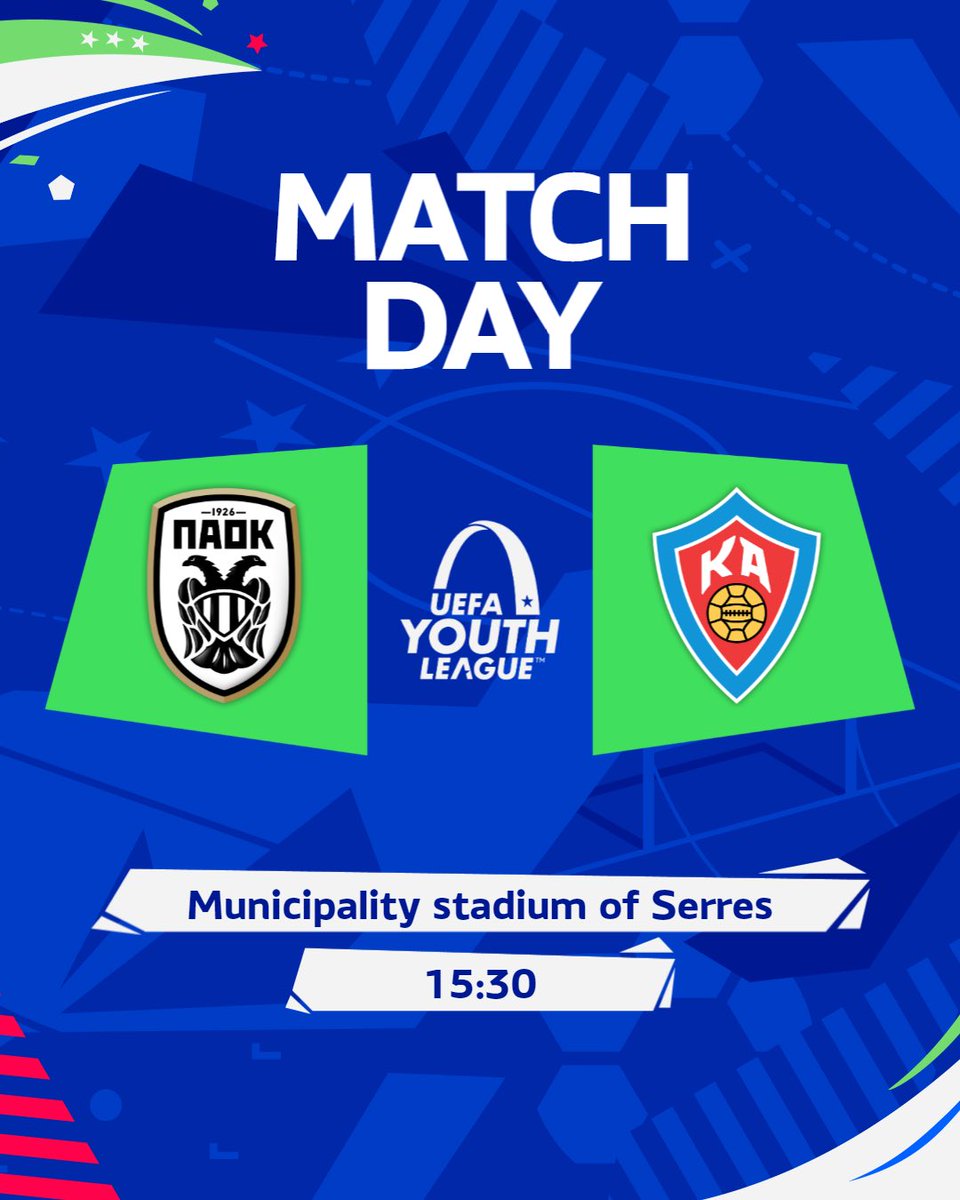 Leikdagur í Grikklandi! 🇬🇷 

Strákarnir mæta PAOK í seinni viðureign liðanna í UEFA Youth League klukkan 15:30 í dag. Fyrri leikur liðanna endaði með 2-0 sigri PAOK. Áfram KA! 💛💙 #LifiFyrirKA
