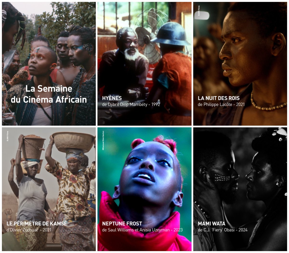 🌍 𝐒𝐞𝐦𝐚𝐢𝐧𝐞 𝐝𝐮 #CinemaAfricain

Cinq bijoux sont à (re)découvrir sur #UniversCine.

Patrimoine, réalisme, onirisme, science fiction, film musical, documentaire…
Il y en a pour tous les goûts : avis aux cinéphiles 😉

Films disponibles dès à présent.

#FilmAfricain