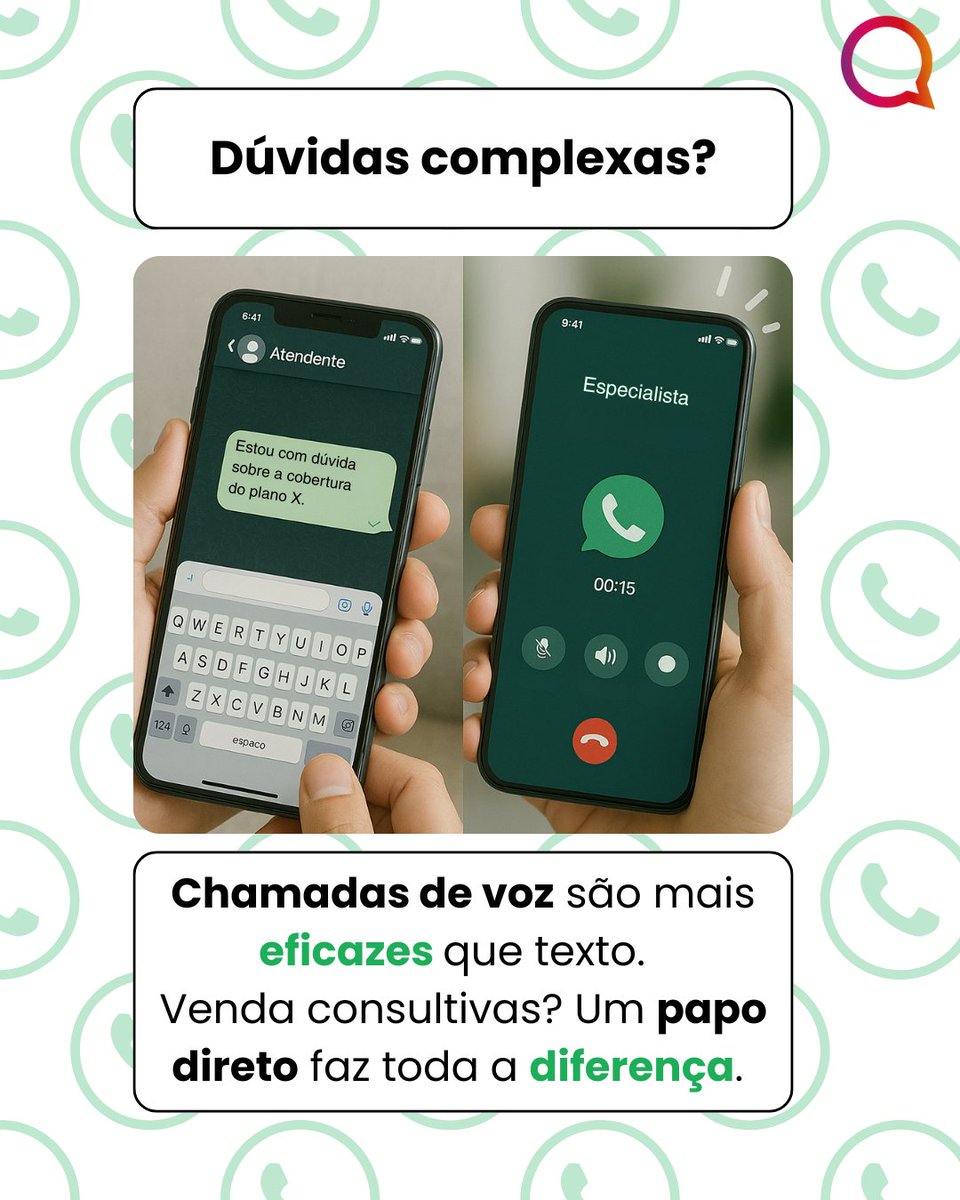 Matrix__go's tweet image. Chamada de Voz no WhatsApp: menos atrito, mais conversão!
📞 Fale com nosso time e entenda como usar as Chamadas de Voz no WhatsApp para vender mais e atender melhor:
0800 604 5555 | hubs.ly/Q03NLGFF0

#WhatsAppAPI #MetaBusinessPartner #Automação #WhatsAppBusiness