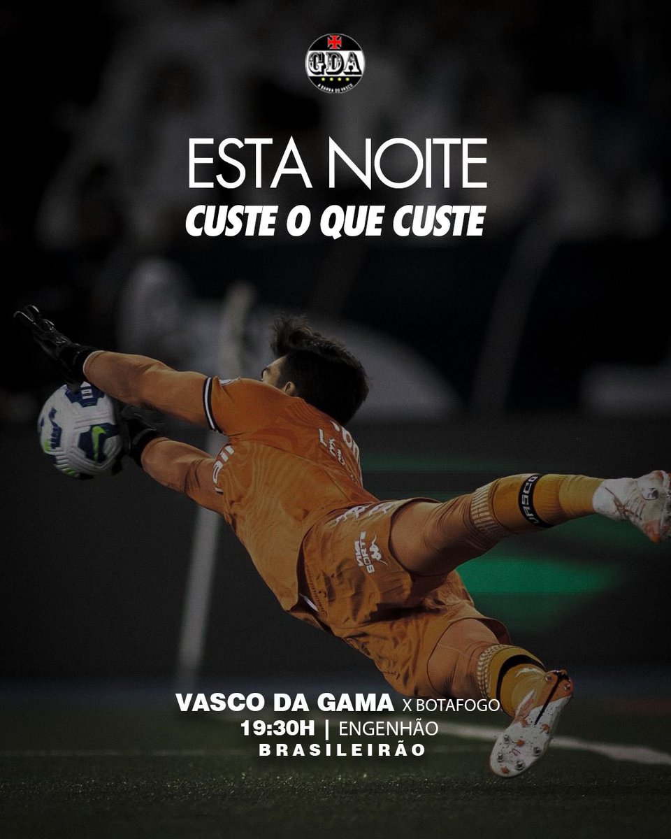 ESTA NOITE TE QUERO VER GANHAR! 

O Vasco vai ao Engenhão buscar mais 3 pontos e mais uma vitória no clássico. A obrigação é ganhar! 

Guerreiros do Almirante, a barra do Vasco desde 2006.