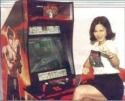 Bruce Lee’s daughter Shannon Lee promoting Tekken 3 in 1997