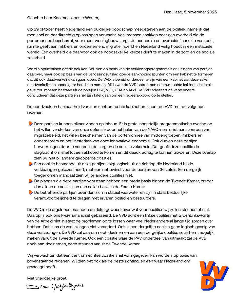 👉 Geen metaforen, maar duidelijke taal.

De VVD houdt zich aan haar verkiezingsbelofte om onder geen beding met GL/PvdA in een coalitie te stappen.

#rechts #rechtsliberaal #coalitie #vvd