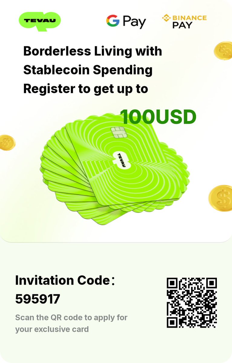 AnisurR_Coder's tweet image. Borderless Living with Stablecoin Spending
Register to get up to

100USD tevau.io/invite_registr…
