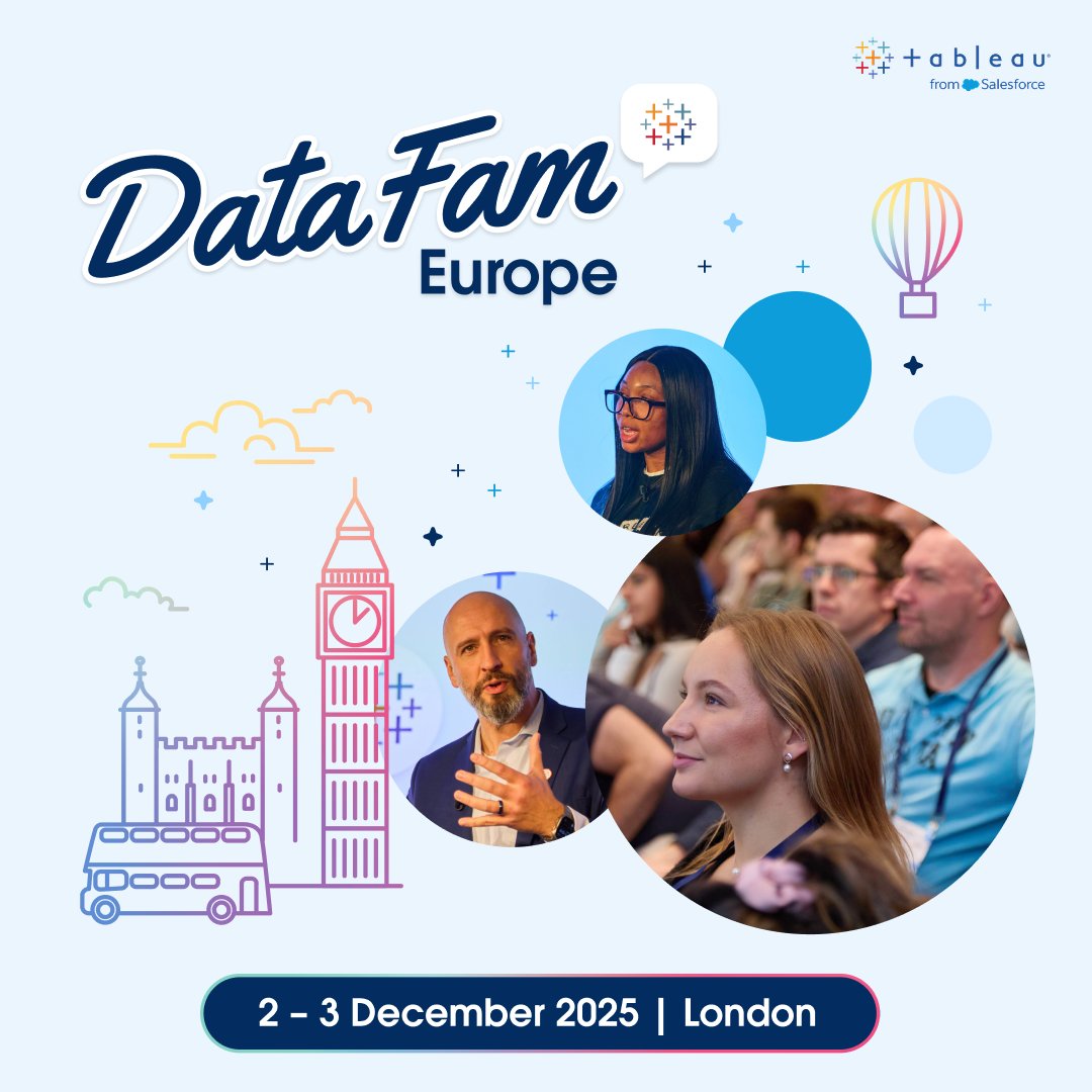 Plot your path to the new era of analytics! The full #DataFamEurope sessions list is out. 🔥 

Two days of nonstop learning in London, December 2-3. Explore the sessions. Get excited. Register before the best ones fill up: sforce.co/47EJLQV