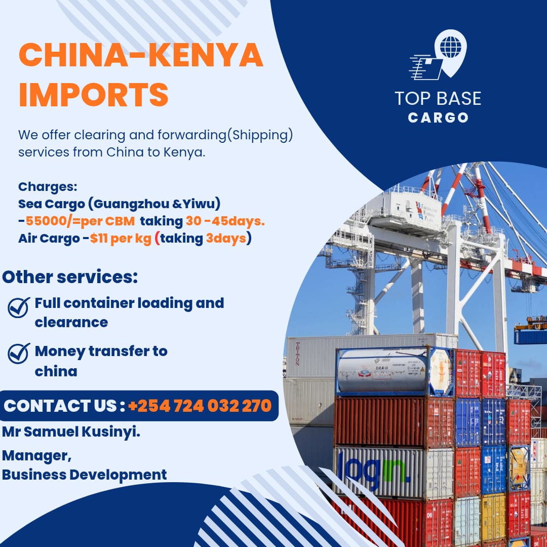 Kusinyi's tweet photo. @Kenyans For Imports From China to Kenya at good rates Contact Samuel @ 0724032270. Also Follw me
@Kusinyi
for Subsequent updates in the Shipping/Clearing and Forwarding industry https://t.co/QXehFJjRtp