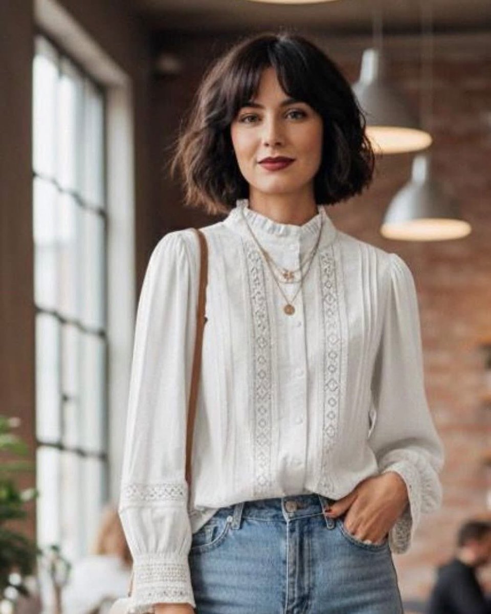 A 2025 version of jeans and a nice top. A winning formula that never dates.

#jeansandanicetop #blouse #prettyblouse #puffsleeveblouse #lightacademia #lightacademiaaesthetic #edwardianfashion #claygate #pintuckblouse #romantic
