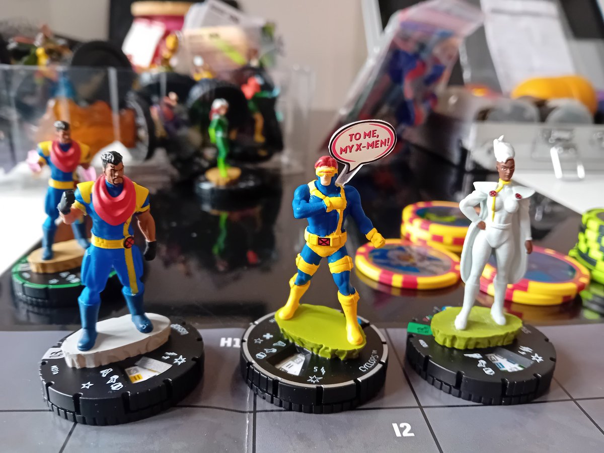 MarkLegend007's tweet image. Game 73 #heroclix Recreating Friends of Humanity vs Storm, Bishop &amp;amp; Cyclops from ep1 of #XMen97 
Team X swept thru; no chance for reinforcements.