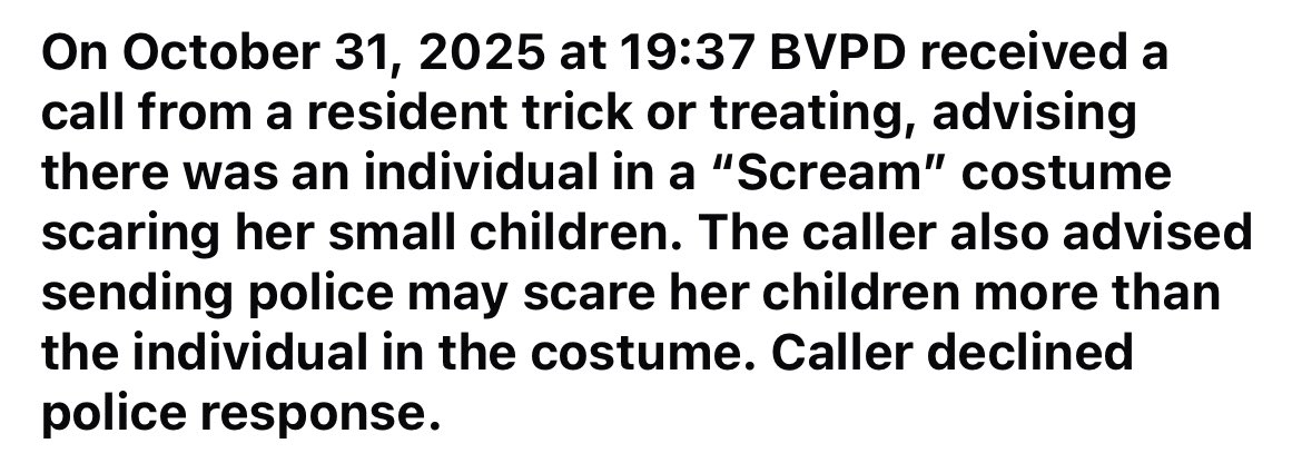 BREAKING NEWS: Karen calls police to report Halloween being Halloween.