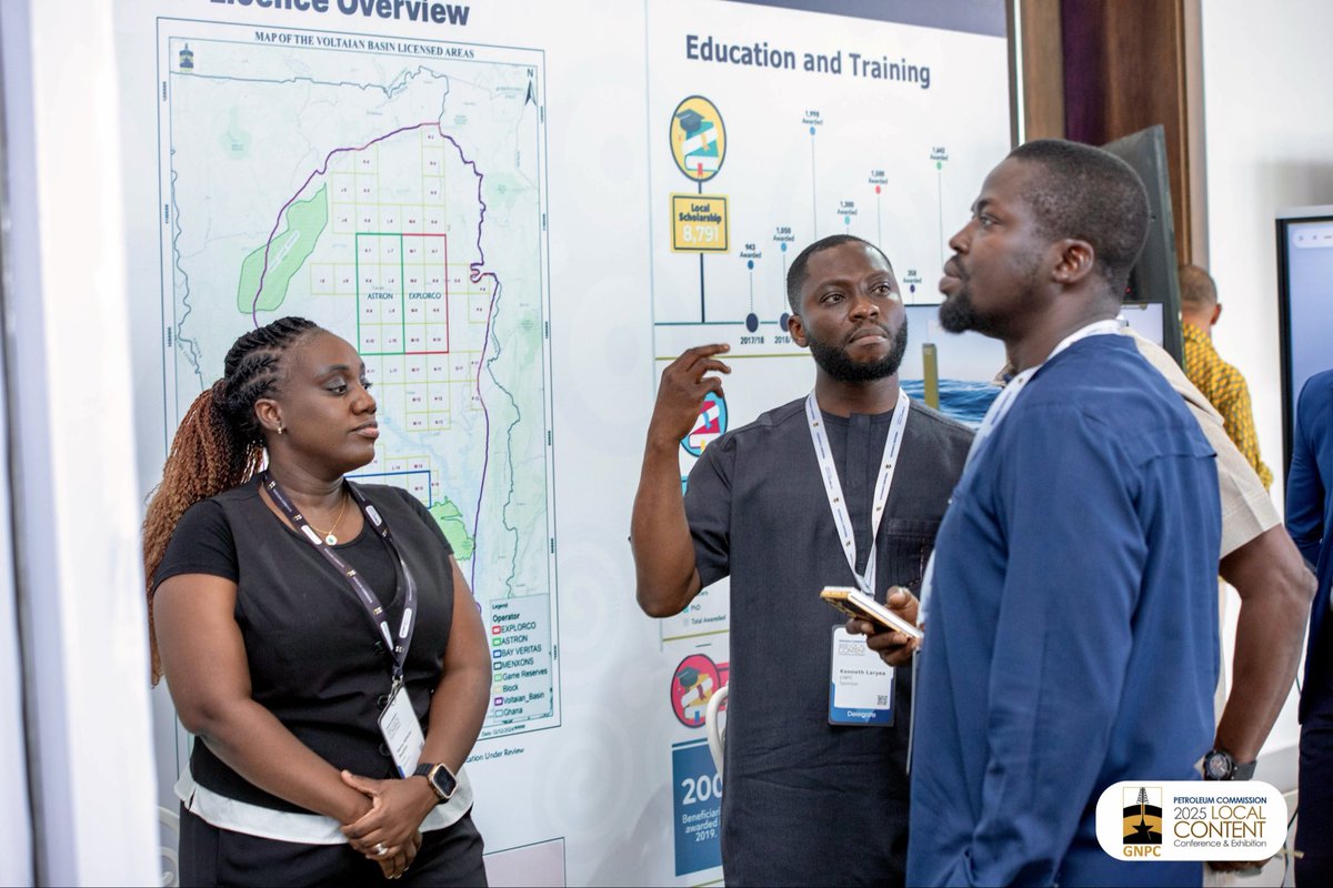 GNPCGhana's tweet image. Day 2 at #LCCE2025 and the conversations continue!

Today’s sessions dive deeper into the business of #localcontent: financing, technology transfer, and innovation — with GNPC once again at the centre of it all.

Join us at our booth and visit the GNPC Data Showroom to explore