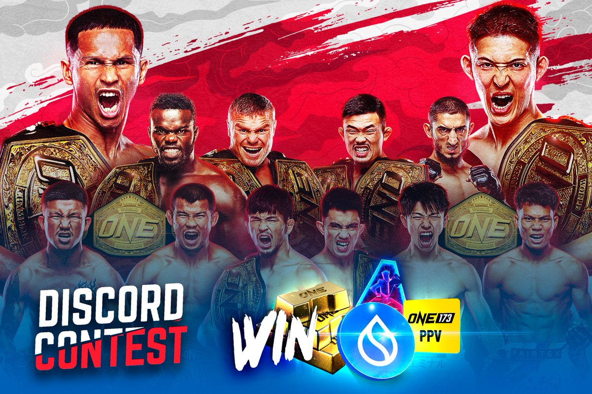 🥋 <a href="/ONEChampionship/">ONE Championship</a>  is about to put on one of the biggest martial arts events of the year at ONE 173 in Japan🇯🇵 - and we’re celebrating with a ONE Fight Arena Discord Contest!

🏆 Win $SUI,  𝗔𝗱𝗿𝗲𝗻𝗮𝗹𝗶𝗻𝗲, 𝗢𝗡𝗘 𝟭𝟳𝟯 𝗣𝗣𝗩, and much more
👉𝗛𝗲𝗮𝗱 𝗼𝘃𝗲𝗿 𝘁𝗼