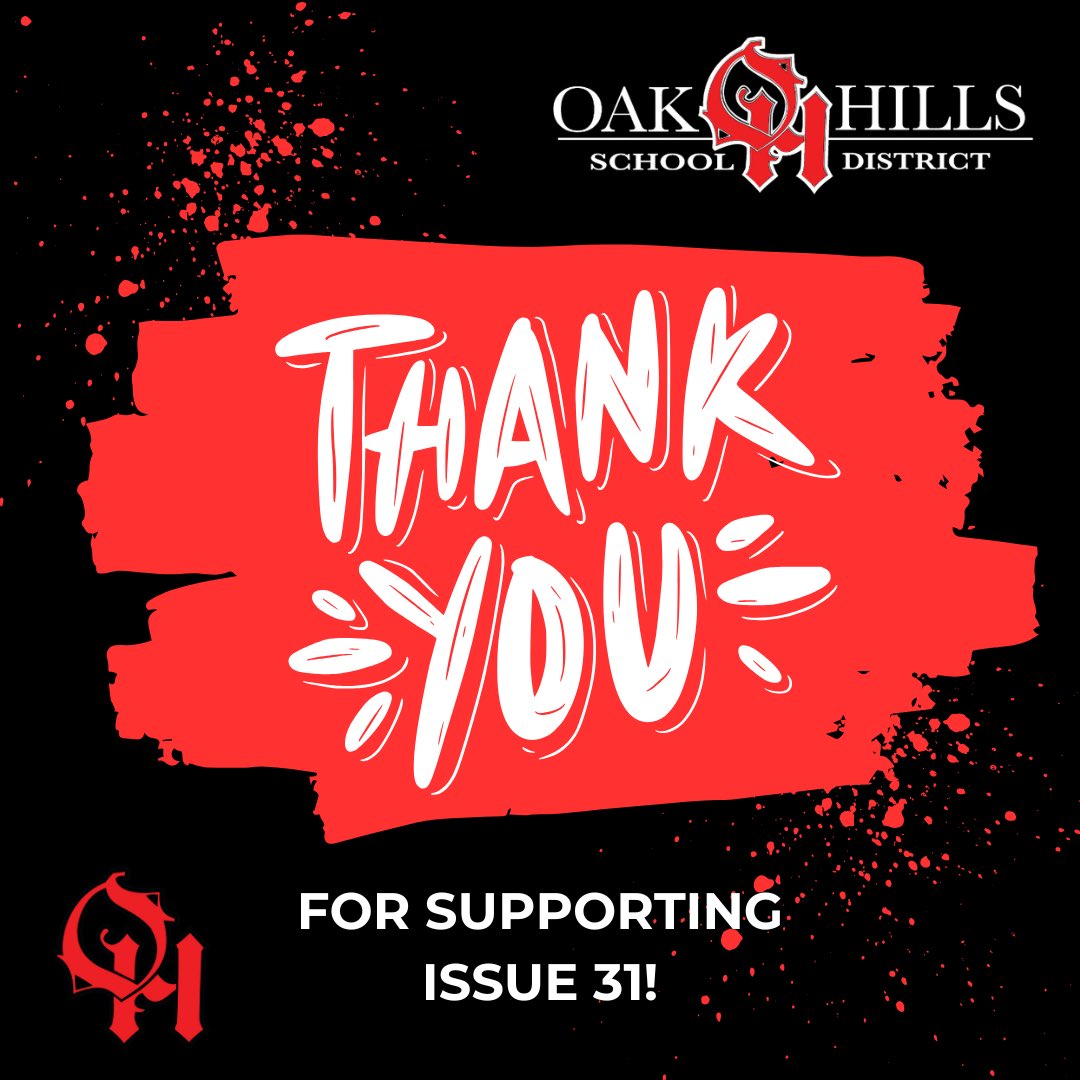 OHLSD's tweet photo. Highlander Nation!
The Oak Hills Local School District would like to say a huge THANK YOU to our entire community for your support of Issue 31 to build three new schools across the district! Thank you for investing in our students and our schools! #HighlanderStrong https://t.co/YO7zdMEd02