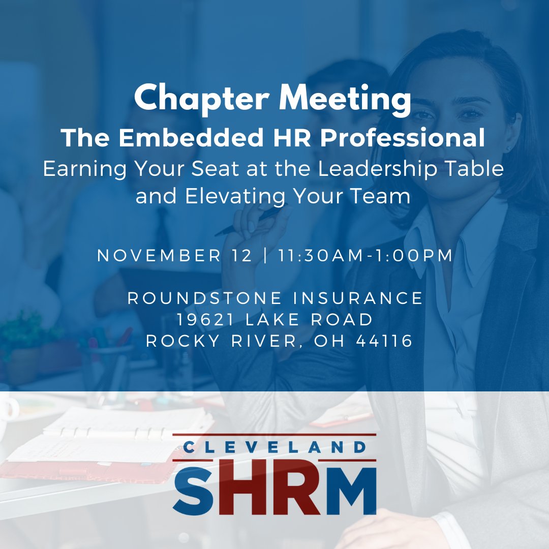 Whether you’re an HR generalist, business partner, or senior leader, you’ll leave inspired and equipped to strengthen both your individual impact and the collective power of your HR team.

Learn how you can elevate today at clevelandshrm.com/events/EventDe…