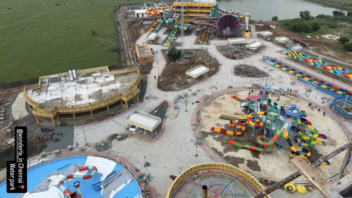 UpdatesChennai's tweet image. Wonderla Chennai is starting to look finished! Can't wait for it to open. Dec 2025 opening still looks realistic!! #Chennai #Wonderla 🎡🎢