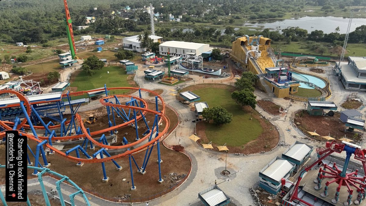 UpdatesChennai's tweet image. Wonderla Chennai is starting to look finished! Can't wait for it to open. Dec 2025 opening still looks realistic!! #Chennai #Wonderla 🎡🎢