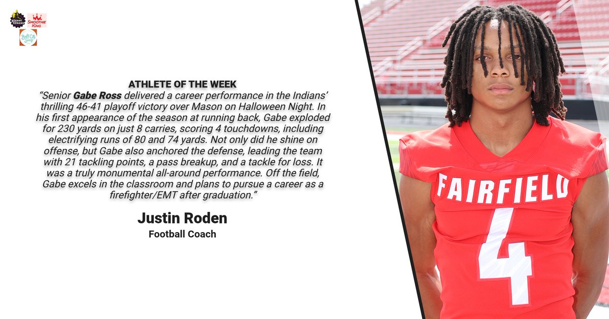 A young man of great character and talent!  👏<a href="/Gabe_17left/">Gabe Ross⚡️</a> <a href="/LetsGoFairfield/">Fairfield Indians</a> <a href="/IndiansBoosters/">Fairfield Boosters</a> <a href="/FCSDNews/">Fairfield City Schools</a>