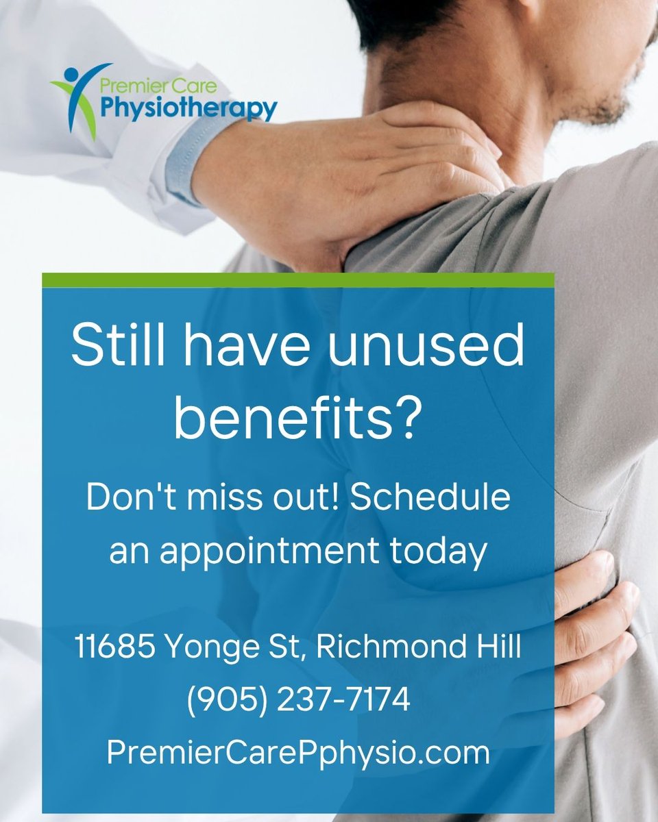 PCPhysiotherapy's tweet photo. People are missing out on hundreds by forgetting one simple end‑of‑year step. Unused physio benefits often expire, and they don’t roll over. 

Turn those dollars into less pain and better movement. 

Visit https://t.co/7EdDxzJIqo.

#Physiotherapy #HealthBenefits #RichmondHill https://t.co/0MAWE3h7fI