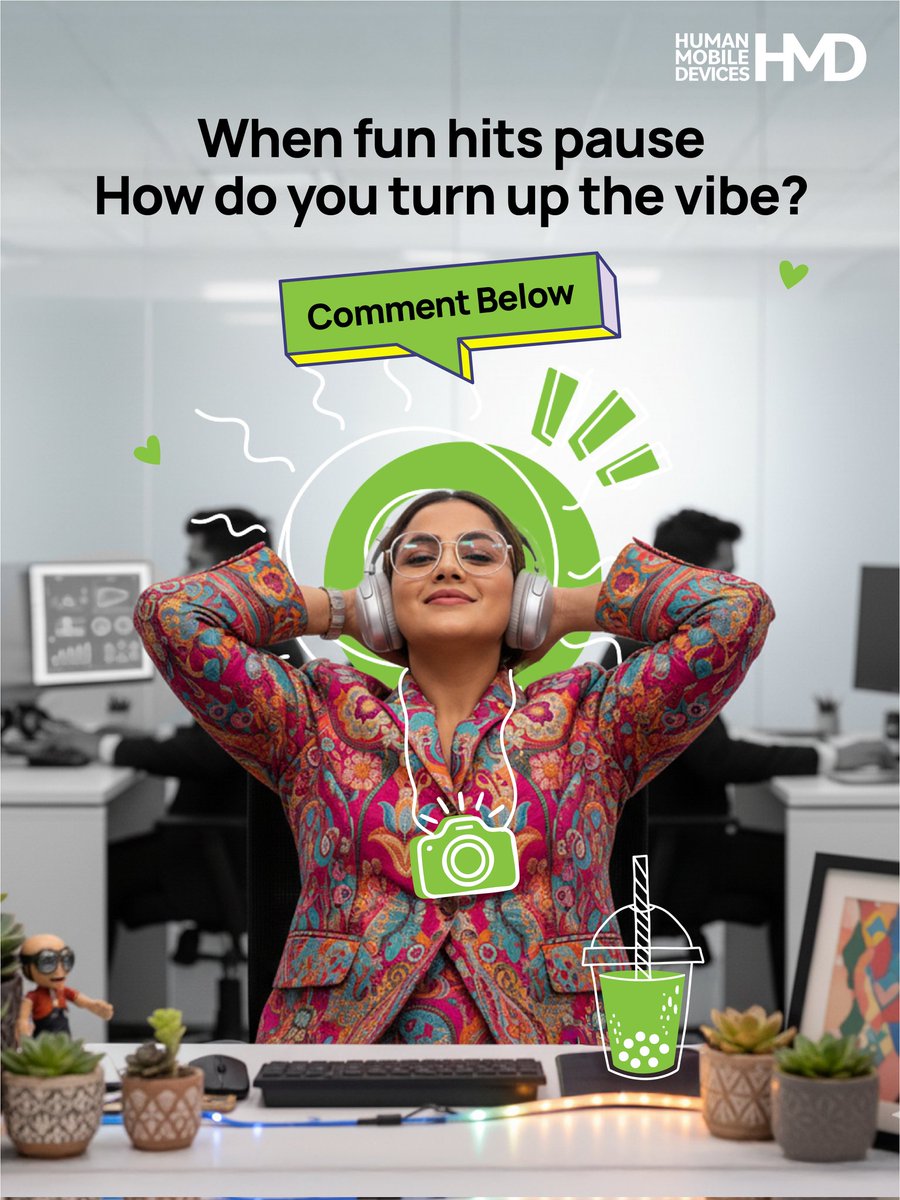 HMDdevicesIN's tweet photo. Every boring moment has a vibe switch
How do you flip it! 😎
Tell us in the comments and get featured in our stories!
#HMD #HMDIndia #IssaVibe https://t.co/NzR6Zvfupt