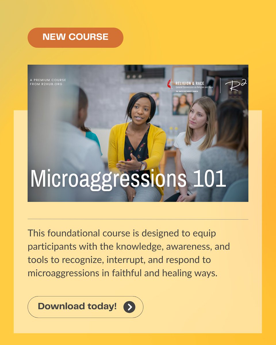 gcorrumc's tweet image. Subtle actions. Lasting harm.
Microaggressions divide unless we name and interrupt them.
This course equips you to lead with compassion and courage.

Begin here: r2hub.org/microaggressio…
#Microaggressions #DiversityAndInclusion #InclusiveChurch #GCORR #UMC