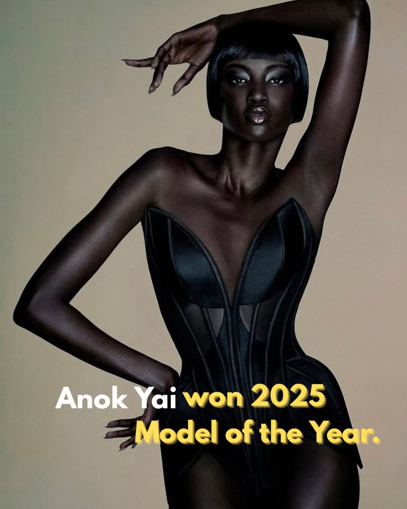 Anok Yai  2025 Model of the Year. A face, a force, a future that changed  fashion forever.  #AnokYai #ModelOfTheYear #FashionAwards  #BlackExcellence #AyaWave
