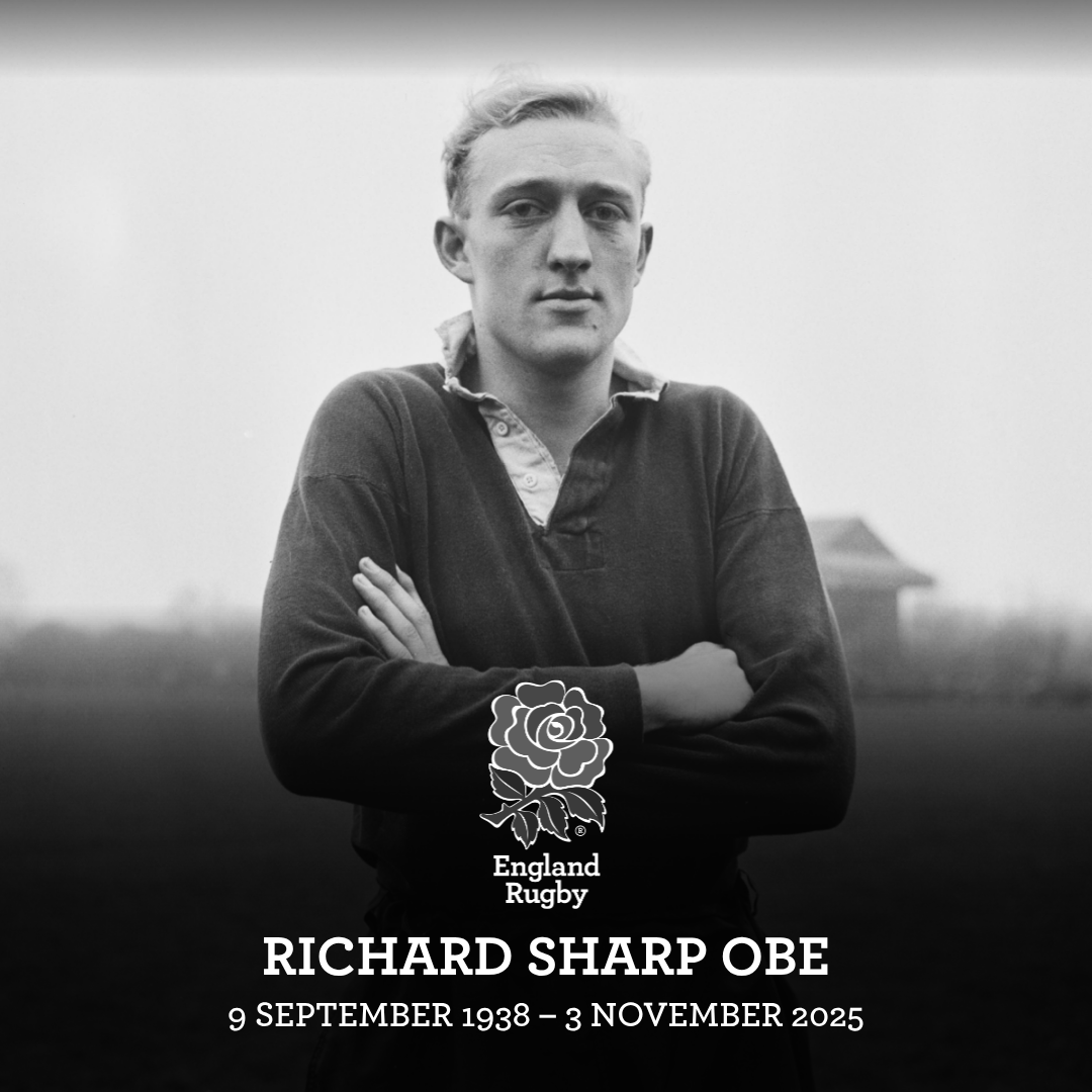 EnglandRugby's tweet photo. Our deepest condolences go out to the family and friends of former England captain, Richard Sharp OBE.