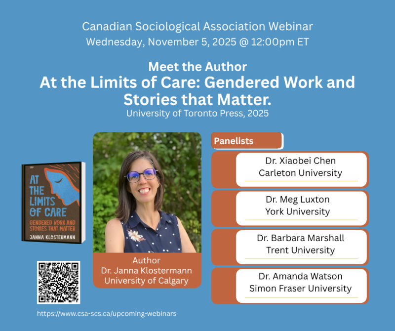utpress's tweet image. Today at 12PM ET, meet UTP author Janna Klostermann, author of At the Limits of Care!

Attend the @csa_sociology webinar here: csa-scs.ca/upcoming-webin…

#BookEvent #MeetTheAuthor