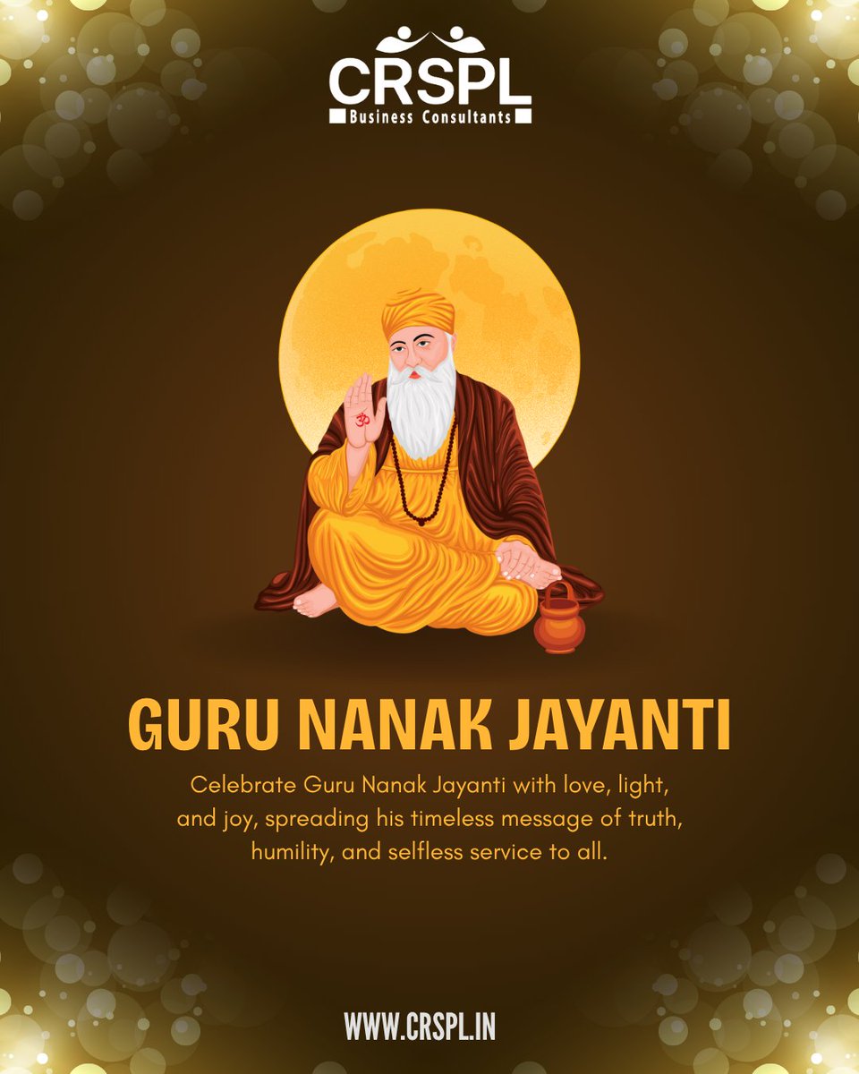 thecrspl's tweet photo. Spreading the message of truth, humility, and oneness โ today and every day.
Wishing you all a blessed Guru Nanak Jayanti. ๐ผ
#GuruNanakJayanti #Gurpurab #PositiveVibes #DigitalGrowthWithValues #crspl #Businessconsultant #businesscomplaince #thecrspl https://t.co/TQuagQodT4