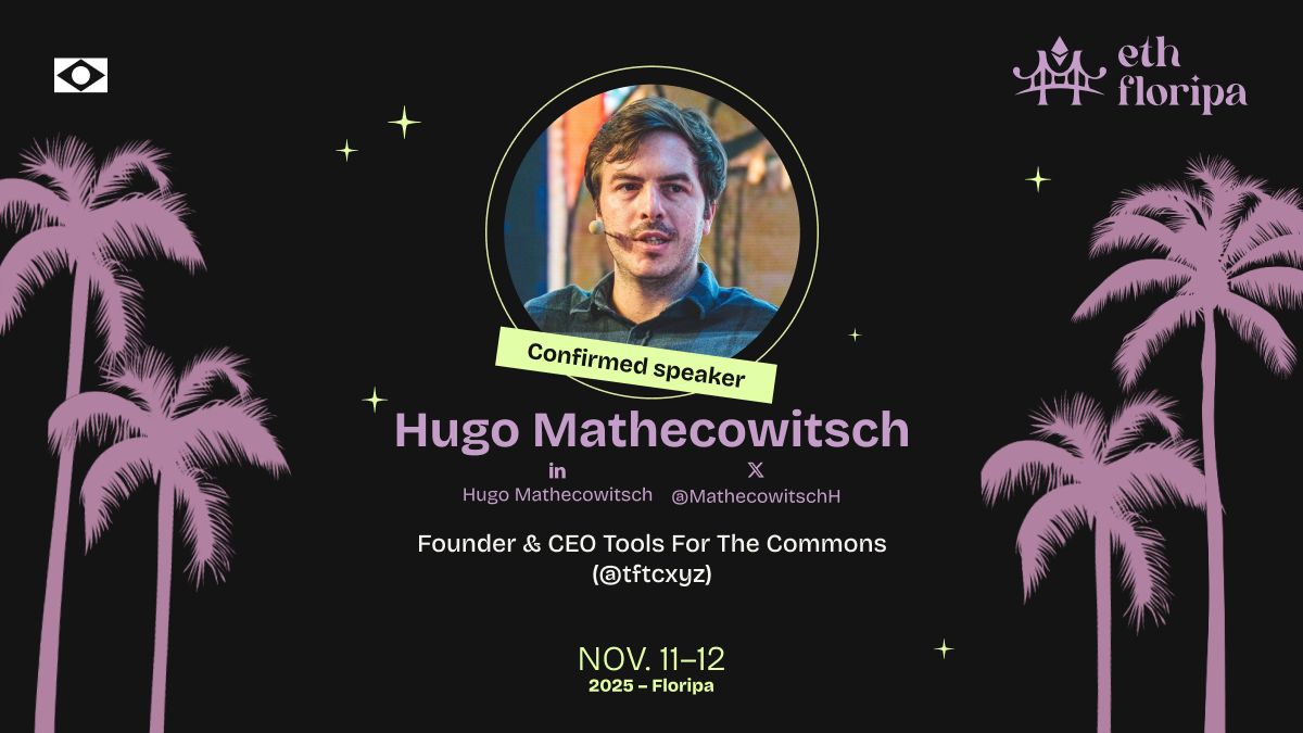 Let's meet in Florianópolis next week for ETH Floripa.

I'll be next week, on Nov 11th and 12th in ETH Floripa, a 2-day builder retreat between ETHLatAm &amp; DevConnect, for a side chat at 2:30pm (on the 12th) with <a href="/OceaneXchange/">Nima Kaz 🖖(d/acc) techno-optimist</a> , <a href="/VHSorBetancourt/">Christian Betancourt</a>  and <a href="/peerbase_/">Jean Hansen</a>  on network