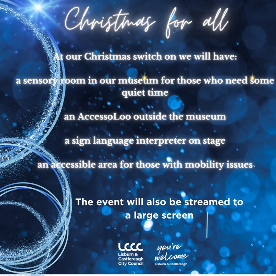 lisburnccc's tweet image. We want to ensure everyone can enjoy the Lisburn Christmas switch on this Thursday (20th November)!
It is important to us that those planning to attend are aware of the following provisions:
✨During the evening, you can take a break from the excitement in our sensory room which…