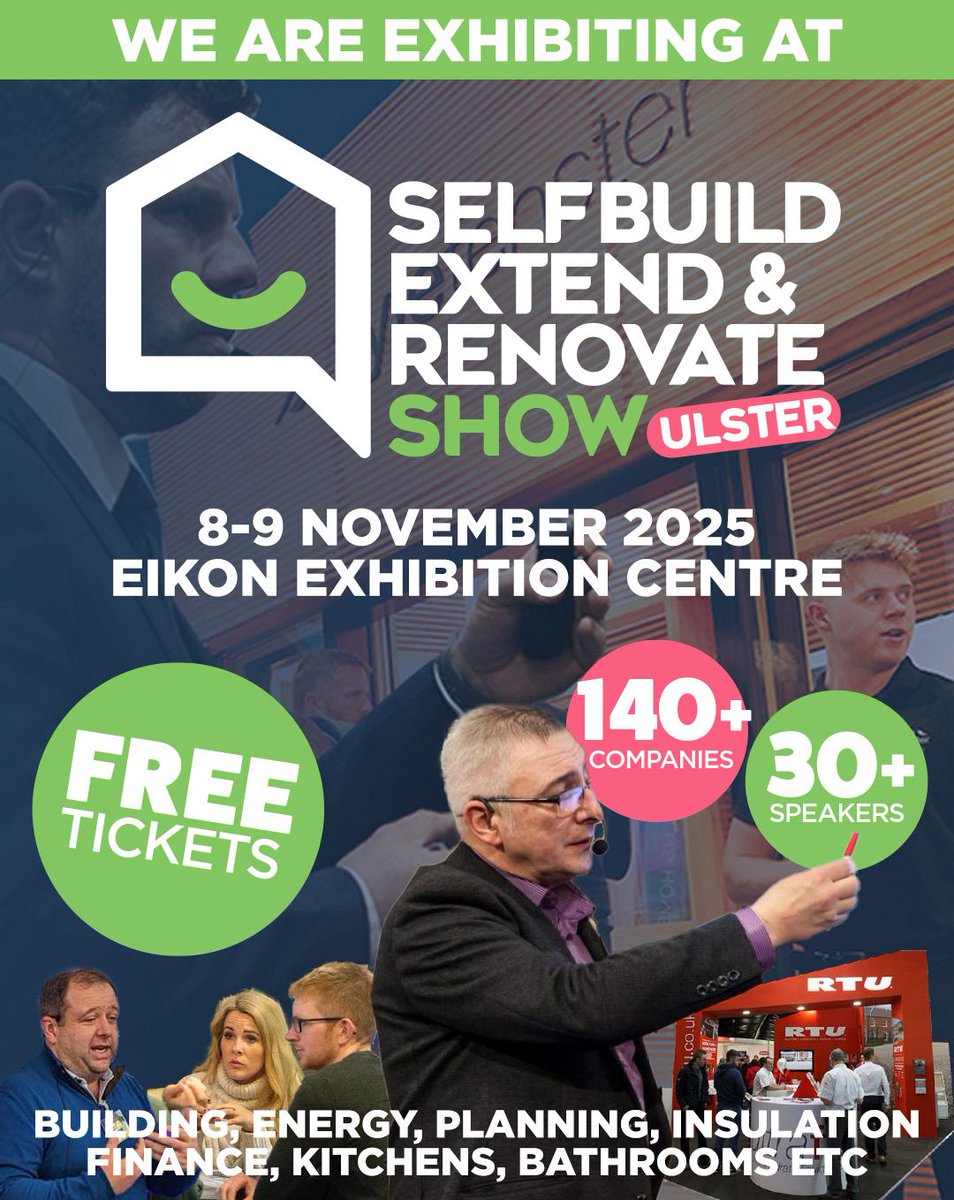 ProgressiveBSoc's tweet image. Thinking of building, extending or renovating? 🏠
Visit the Progressive team this weekend at Self Build Extend &amp;amp; Renovate Show - Stand D17!

📅 8-9 November 2025
🏢 Eikon Exhibition Centre.
🕛 10am - 6pm

Tickets: live.selfbuild.ie/ulster/
#progressivebuildingsociety #mortgages