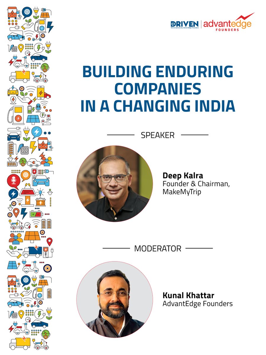 advantEdge_vc's tweet image. From building India’s first internet giant to shaping how the nation travels – Mr @deepkalra has seen India’s startup story evolve over the years.

In this fireside, he reflects on the lessons, longevity, and leadership of building enduring companies in a fast-changing ecosystem.