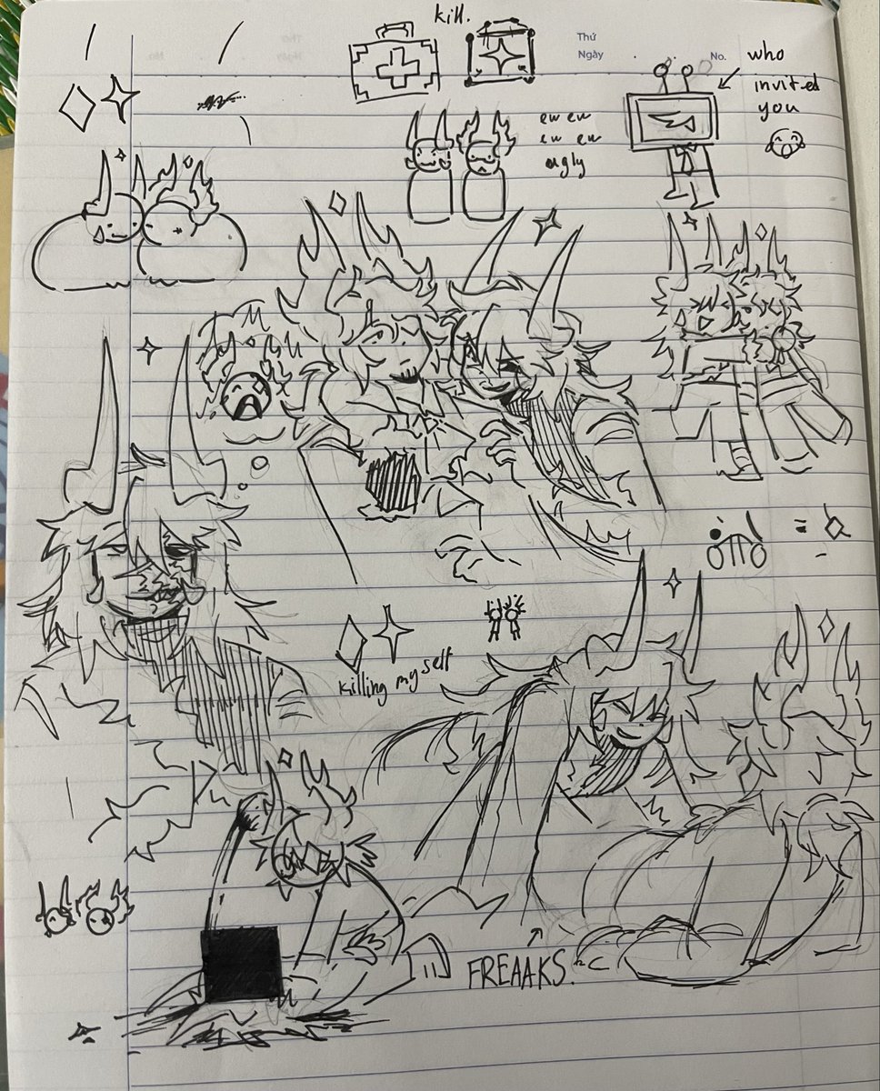 Sillycrepes's tweet image. doodles i did while in class #subkit