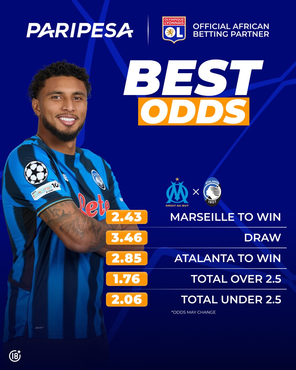 🔥 BEST ODDS: MARSEILLE vs ATALANTA 🔥

Two teams chasing that 2nd UCL win — who’s got the fire tonight?
🇫🇷 Marseille strong at home.
🇮🇹 Atalanta still can’t win in France

Who takes it?
👉 Drop your pick &amp; bet smart with PariPesa: m.paripesa.bet/36ed3d