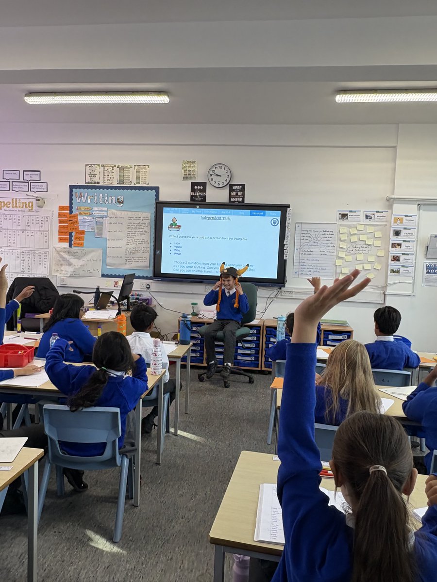 Writing: Year 5 have been hot-seating in the role of a Viking to show their understanding of how Vikings lived!