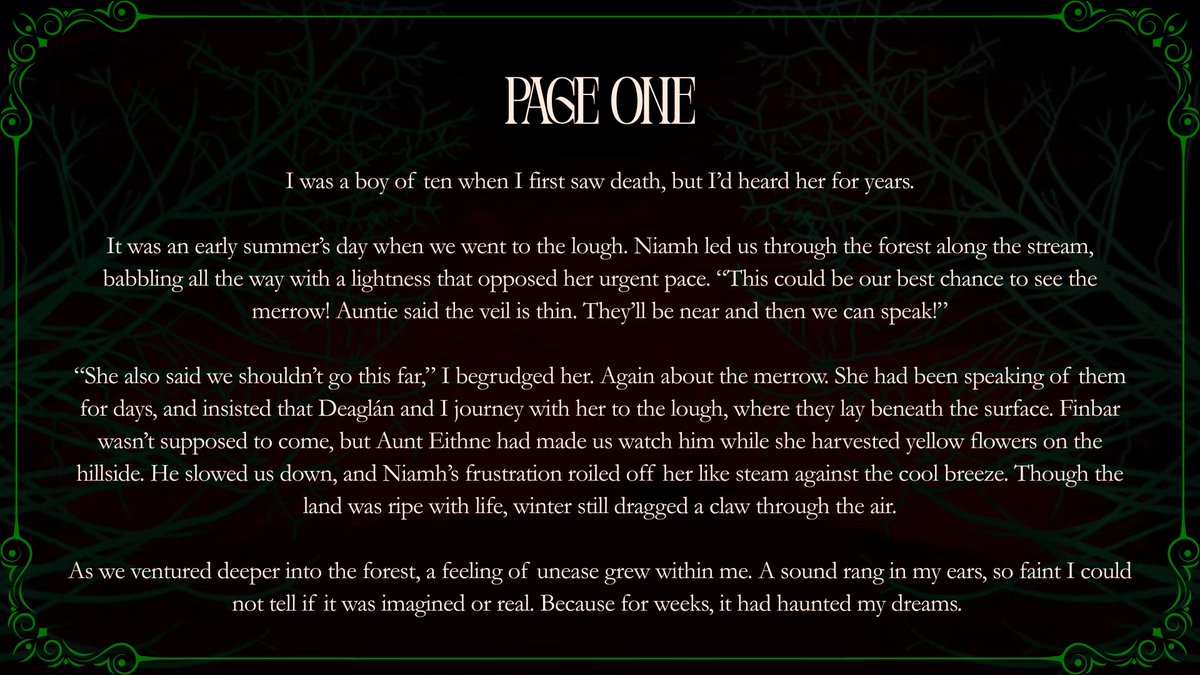 ahirschwrites's tweet image. #AgentsGuide to my upmarket #gothic #horror novel, THE BANSHEE OF CLAN MURTAGH 🖤

🇮🇪Medieval Ireland
🥀Doomed romance
☠️The black plague
💌2025 #SmoochPit Mentee

#questpit #W #A #H #HF