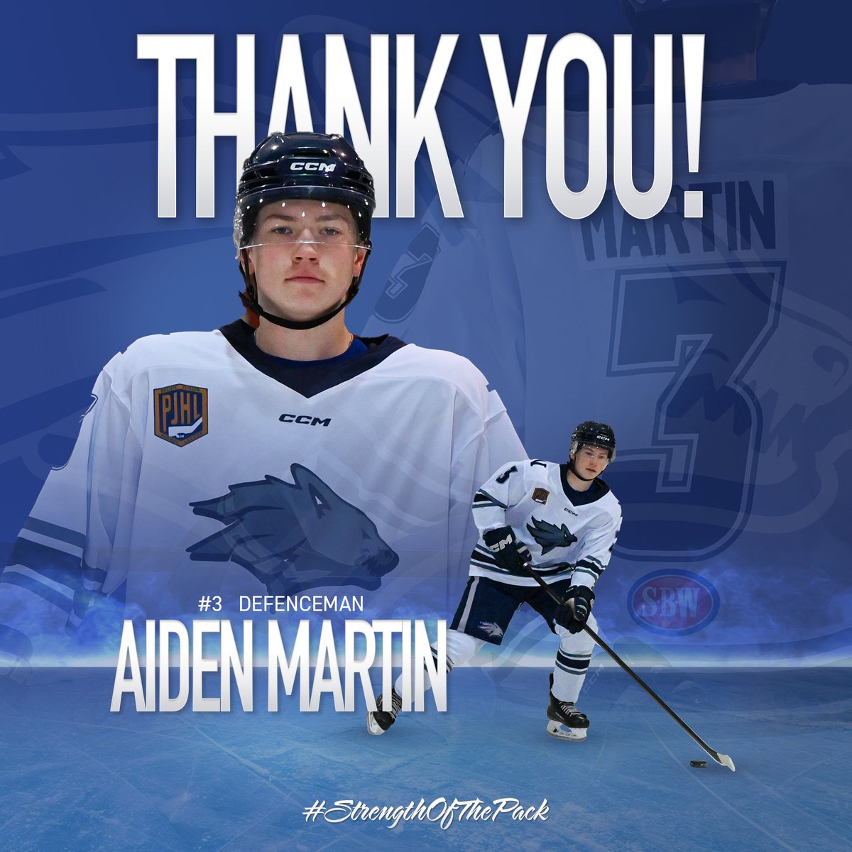 NVanWolfPack's tweet photo. The North Van Wolf Pack has traded defenceman, Aiden Martin to the White Rock Whalers in exchange for player development fees.

"Aiden was a solid blueliner for us the past two seasons" states Head Coach &amp; GM Matt Samson.

#StrengthOfThePack #PJHL #trade https://t.co/uov20nMjZq