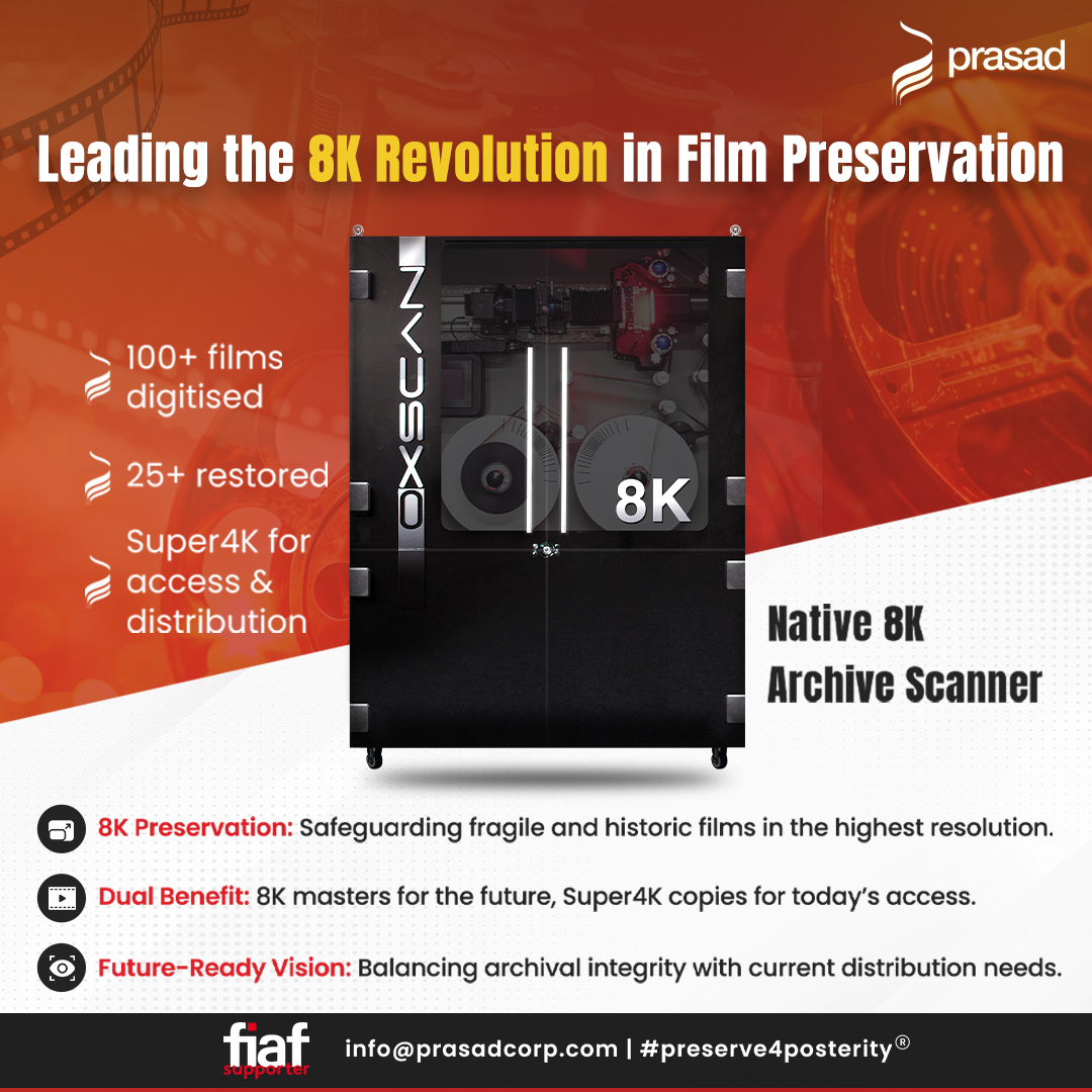 PrasadCorp's tweet photo. 🚀 Pioneering the Next Era of Film Preservation

✨ #Prasad leads the evolution of #FilmPreservation through 8K! Setting  new standards in safeguarding cinematic heritage.

Featured in #FIAF’s Journal of Film Preservation.
👉https://t.co/kgekRyaosA
 
#JournalOfFilmPreservation https://t.co/5H7fasQoVa