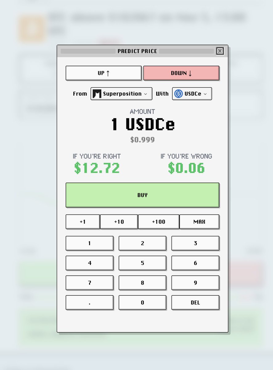 9lives.so/simple
12.7x if bitcoin goes under $102067 in 20 minutes. Stonks and Gold coming soon!