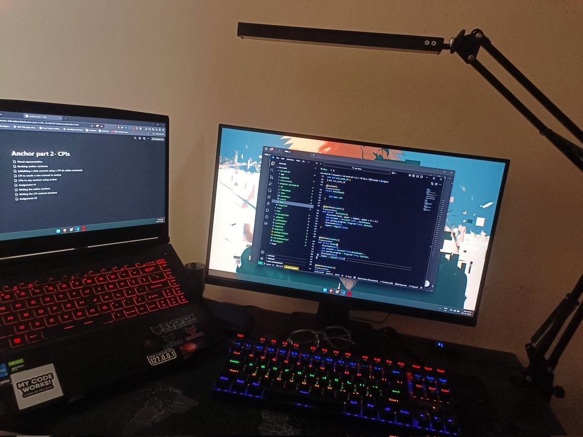 FrostbytHitsuG's tweet photo. #week38
Learned about the
Anchors -Cpis
1.With help of visual representation
2.Revised the anchor Contract
3.Initializing a data account using cpis in native Contracts
4.using cpis created a new account in anchor
5.cpis to any contact using anchor https://t.co/bFobWBYAxz
