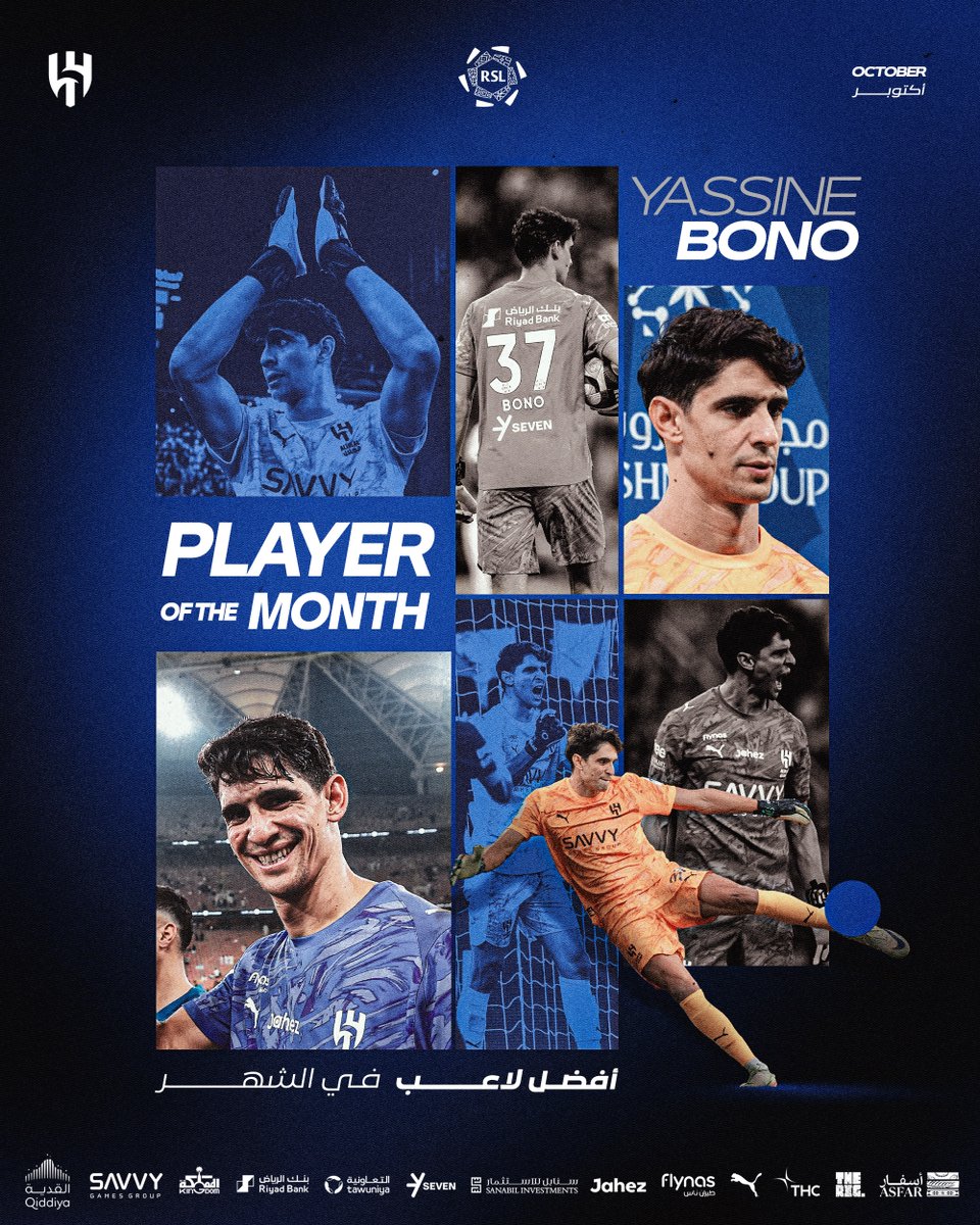 Yassine Bounou is <a href="/SPL/">دوري روشن السعودي</a> GK of the Month for October 🤩

Well-deserved 💫💙