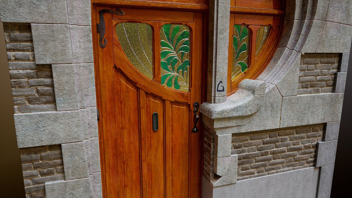 80Level's tweet image. .@THE_Hoffie talked to us about the process behind the Art Nouveau Door project, showing how he set up the stained glass by hand-painting numerous layers on top of each other.

The artist also explained how he set up the reflections in Marmoset Toolbag: 80.lv/articles/how-t…