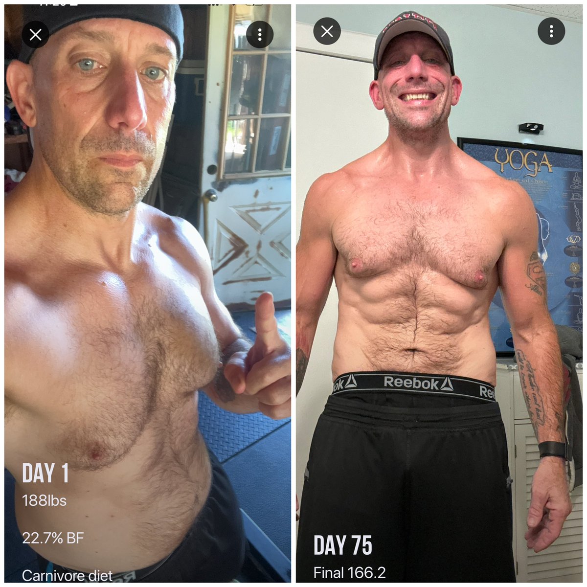 ilovesportscard's tweet image. GOOD MORNING FAM

#75hard is complete!   Thank you @andyfrisella for giving me a new lease on life.   I feel like a completely different person mentally than where I was!    It’s more the mind &amp;gt;&amp;gt;&amp;gt; body transformation 

Day 1 vs Day 75