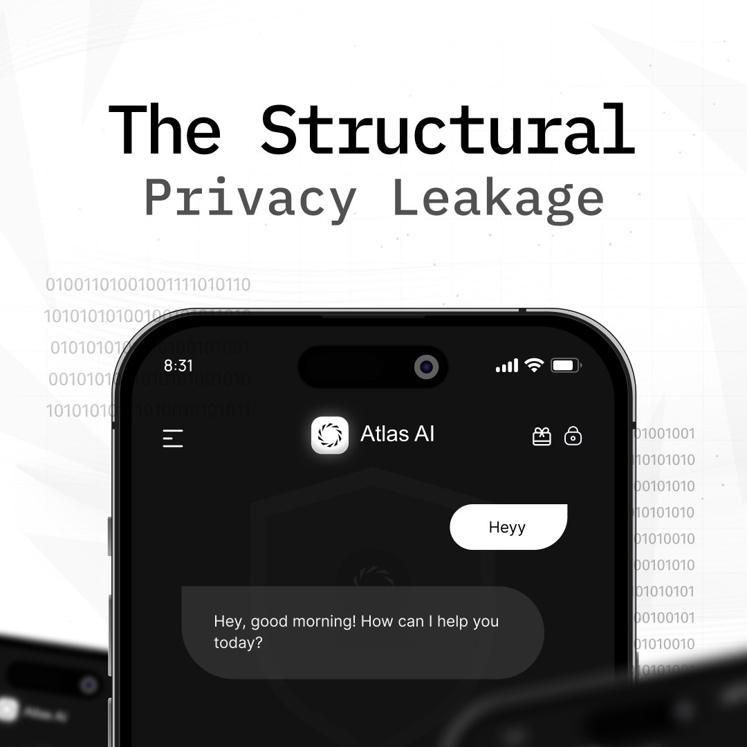 GPTAtlas's tweet photo. Most AI systems promise privacy.

But leaks occur not in data in the model itself.

Each activation in a Mixture of Experts (MoE) model can create a hardware fingerprint.

Over time, these traces can reveal who interacted and when.

That’s called structural privacy leakage. https://t.co/JxFv4F9BXy