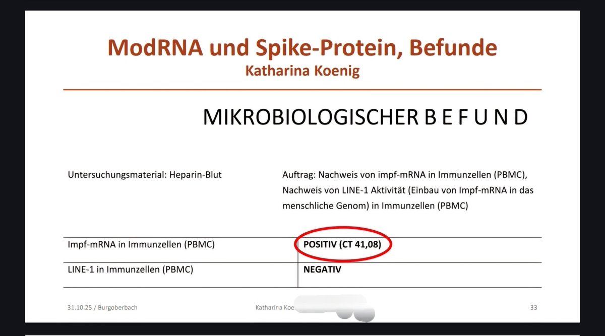 kathrin_koenig's tweet photo. @alena_buyx 
Ich habe die #Impf #Mrna in den #Immunzellen was sagen sie zu meinem Befund  ? 
Sie waren es die permanent die Behauptung in jeder Talkshow von sich geben hat.  Das die Mrna nach 14 Tagen verschwindet.  Das ist definitiv eine LÜGE von ihnen gewesen. Das sind gefährliche Fehlinformotionen die sie da von sich geben. Vor kurzem haben sie es noch bei Markus Lanz mit einen grinsen behauptet.  Ah ich vergaß das sie mit #Impfgeschädigten ja nicht reden. 
All die Geschädigten interessieren sie nicht . Waren es nicht sie die #Impfgeschädigte als #Impfgegner betitelt haben  ? Frage für einen Freund. 
Ich kann Ihnen hier das Gegenteil beweisen.  Katharina Koenig Impfgeschädigte durch Biontech Pfizer Charge EX8679 FD9234