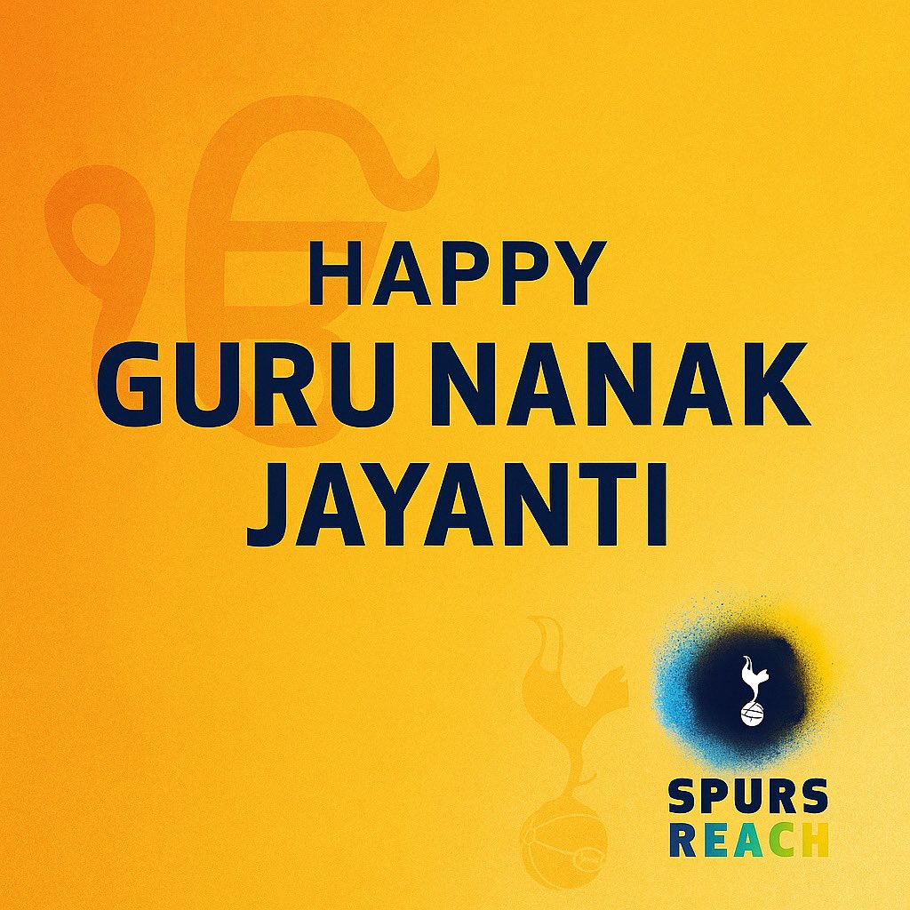 SpursREACH's tweet photo. Happy Guru Nanak Jayanti
Spurs REACH joins Sikh Spurs fans and communities in celebrating Guru Nanak Dev Ji and his teachings of equality, compassion, humility and Sewa.
Waheguru Ji Ka Khalsa, Waheguru Ji Ki Fateh 🙏🏽
#GuruNanakJayanti #Gurpurab #COYS #THFC #TogetherTHFC https://t.co/ReEhBdA8gp
