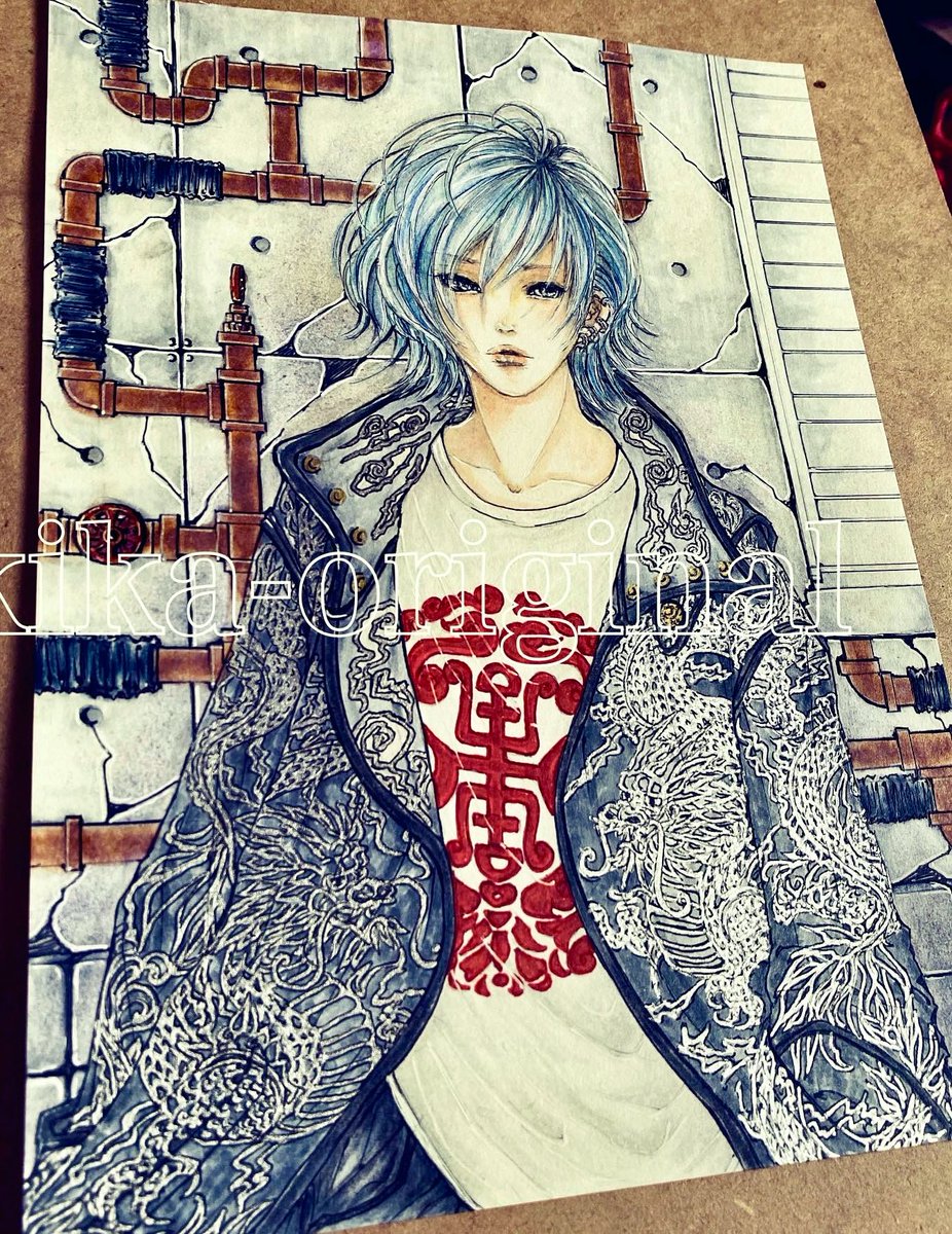 #いい男の日

過去絵「蒼」
#オリジナルイラスト
#アナログ