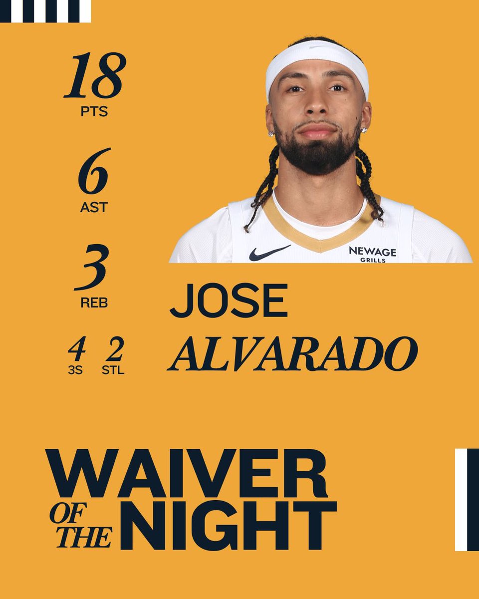 השורות של הלילה בליגה הטובה בעולם 🏀 בפאנטזי 📊

🏆 השורה הטובה של הלילה - שיי גילג׳יוס אלכסנדר (אוקלהומה סיטי ת׳אנדר)
🤮 הדאד של הלילה - דזמונד ביין (אורלנדו מג׳יק)
🎁 הווייבר של הלילה - חוזה אלברדו (ניו אורלינס פאליקנס)
#fantasybasketball #nba #nbatalk #linesoftheday #fantasy