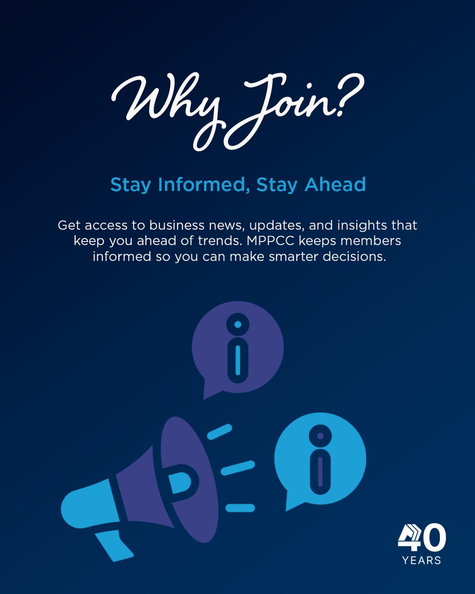 From business news and updates to insights that keep you ahead of local trends, we make sure you have the information you need to make smarter decisions for your business and our community.

Join today: mtpearlparadisechamber.com/join/

#MPPCChamber40