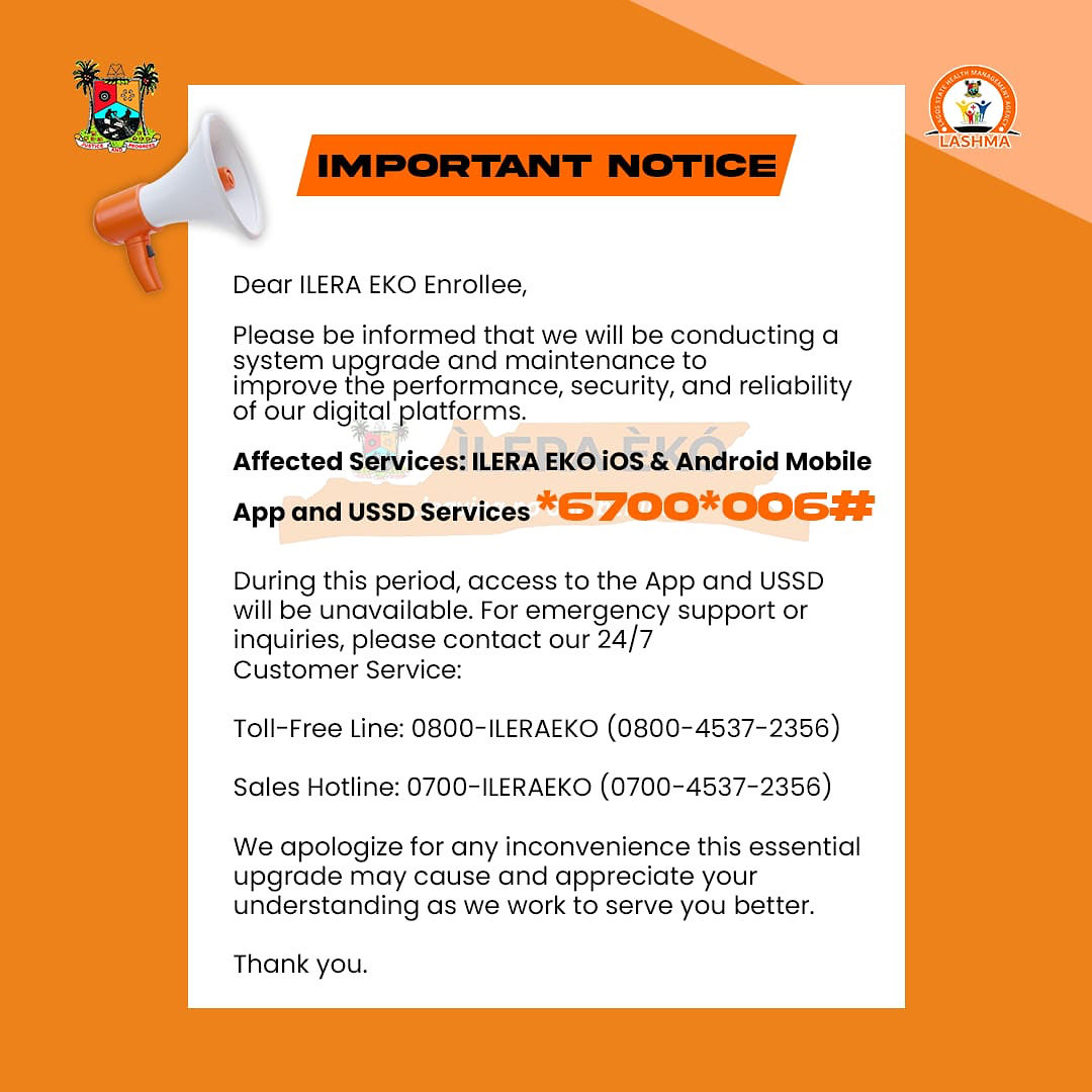 LagHealthScheme's tweet image. PLEASE NOTE

#ileraeko #lashma