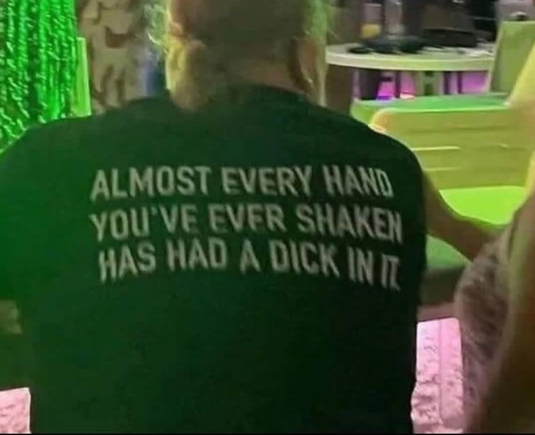 fist bump is the best way.